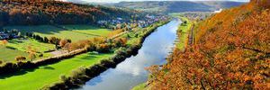 Herbstblick ins Wesertal zwischen Bad Karlshafen und Wrgassen